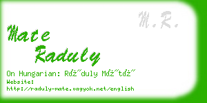 mate raduly business card
